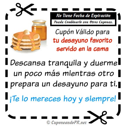 Cupón Desayuno - cupones personalizados CuponeandoPRnet