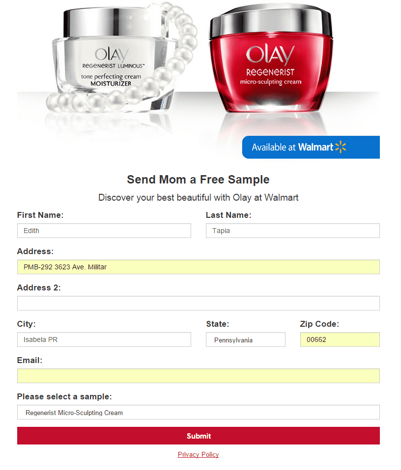 Olay-Regenerist-sample-GRATIS