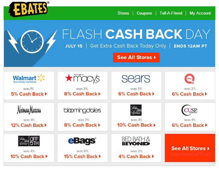 ebates flash cask back sale