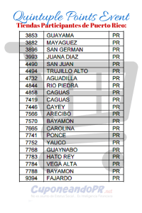 Tiendas Participantes de Puerto Rico-