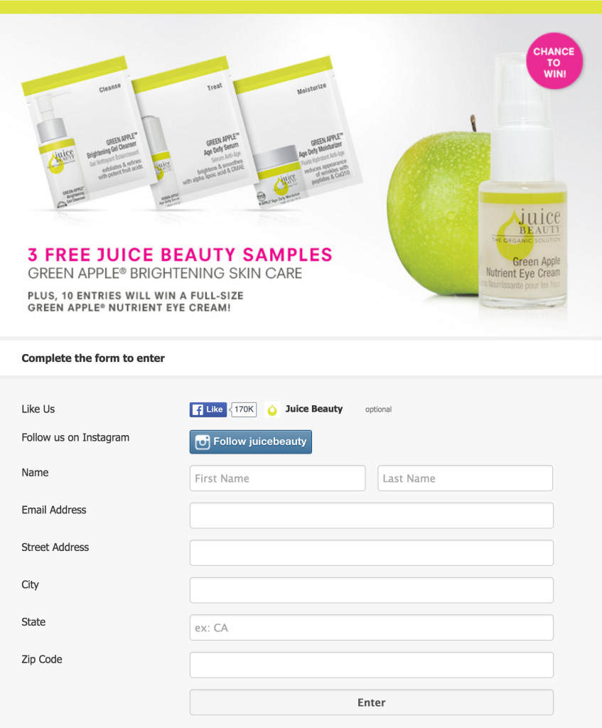 Juice Beauty muestra