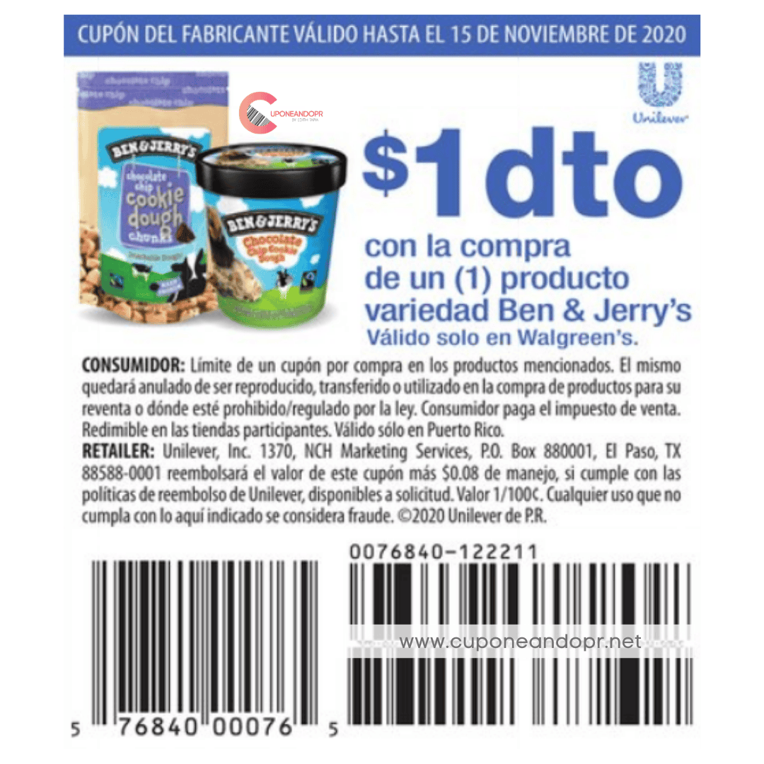 cupón Ben & Jerry's Puerto Rico